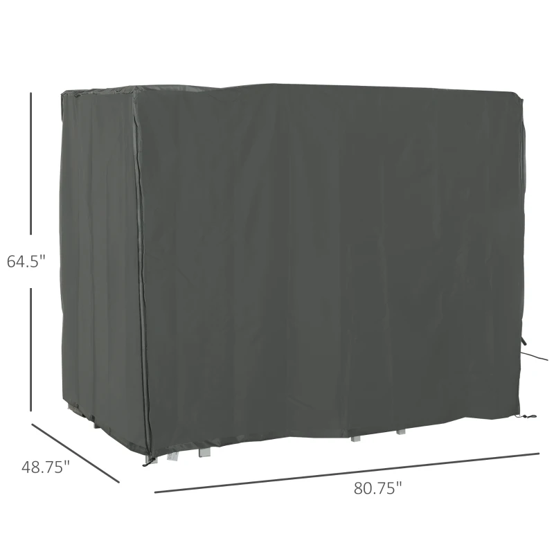 Outsunny Outdoor Patio Hammock Porch Swing Cover with UV, Water, & Dust Fighting Material, 81" x 49" x 65", Gray