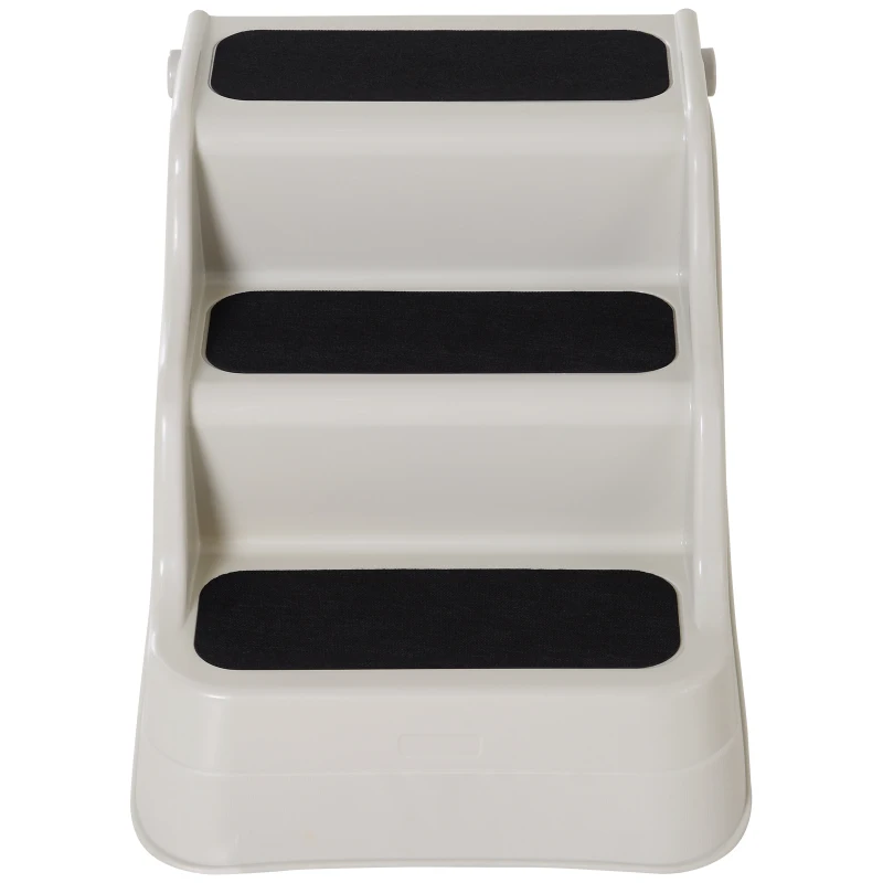 PawHut Pet Stairs Dogs and Cats Folding Ladder Puppy Portable 3 Steps Home Travel Using Cream