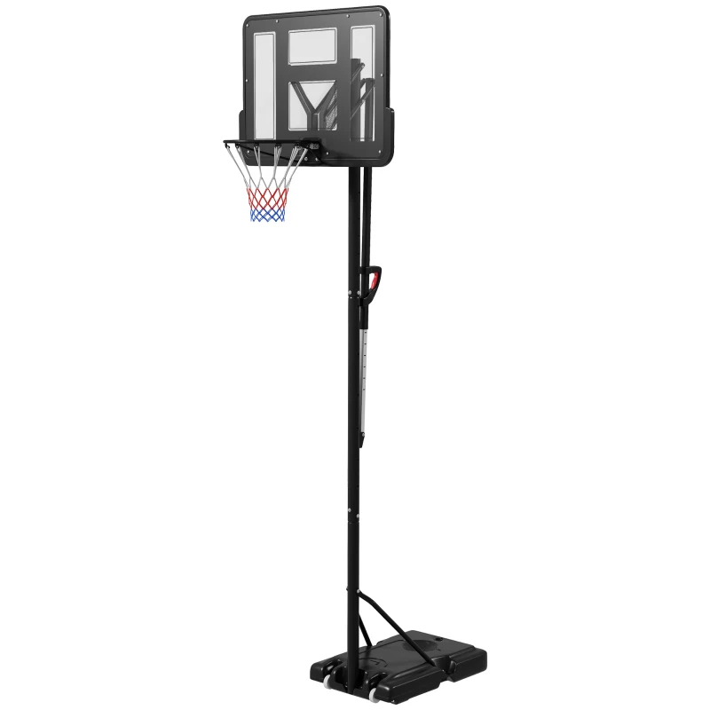 Soozier 7.7-10ft Basketball Hoop, Freestanding Basketball System with 43'' Shatterproof Backboard and Wheels