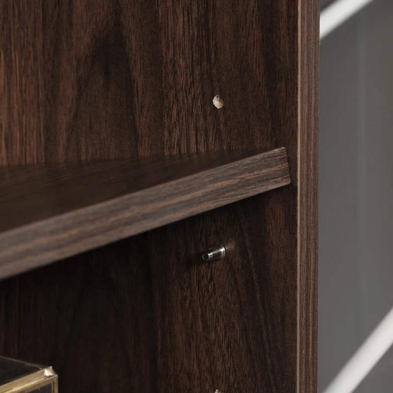 HOMCOM Wood Small Bookshelf 2 Tier Storage Rack Chest Unit Home Office Furniture Walnut