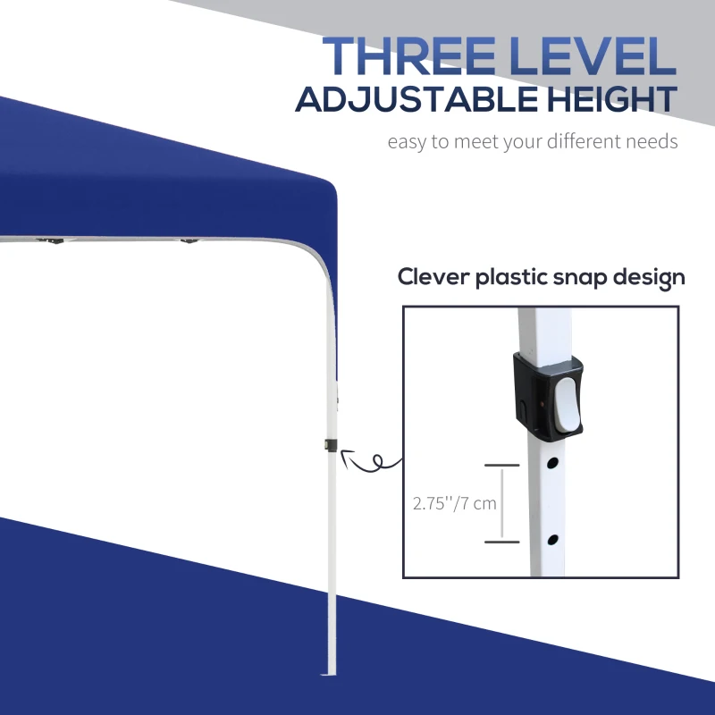 Outsunny 10' x 10' Pop Up Canopy Tent with Sand Bags, UPF 50+ Instant Sun Shelter, Tents for Parties, Height Adjustable, with Wheeled Carry Bag, for Outdoor, Garden, Patio, Royal Blue