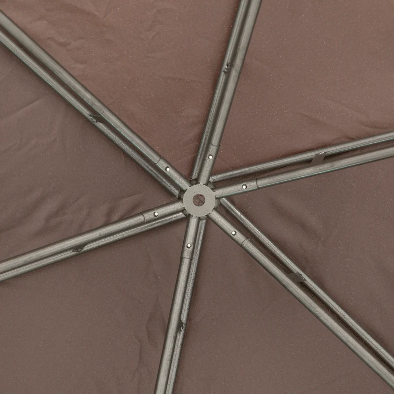 Outsunny 13x13ft Hexagonal Patio Gazebo, Double Roof Garden Pavilion Outdoor Marquee Canopy Wedding Party Tent Shelter with Sidewall Panels