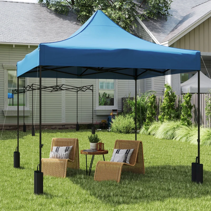 Outsunny 10' x 10' Replacement Canopy Top for Pop Up Canopy Tent with 4 Sand Bags, UPF50+ Protection, Navy Blue