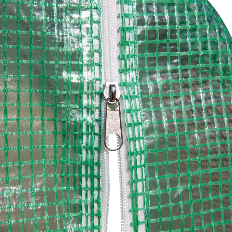 Outsunny 14.6' x 6.6' x 6.6' Walk-in Tunnel Hoop Greenhouse with Mesh Door & 8 Windows, Large Green House for Outside for Plants, Flowers, Vegetables, Galvanized Steel Frame & PE Cover, Green