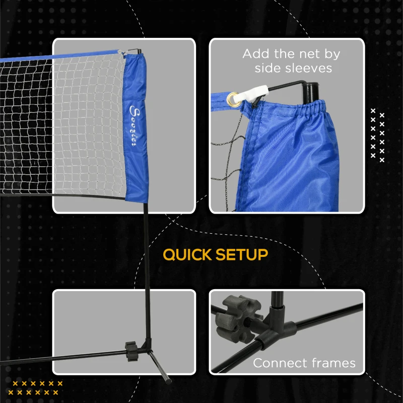 Soozier 14' Badminton Net, Height Adjustable Outdoor Sports Net with Carry Bag for Tennis, Pickleball and Volleyball