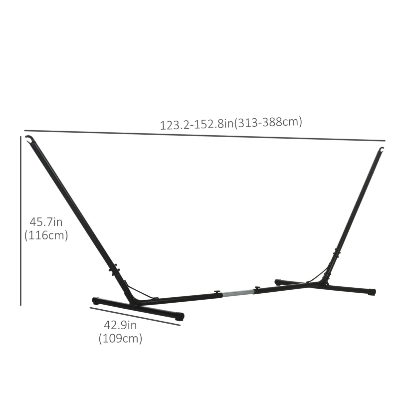 Outsunny Adjustable Hammock Stand, Fits 10-13 ft Hammocks Up to 264lbs Capacity,Black
