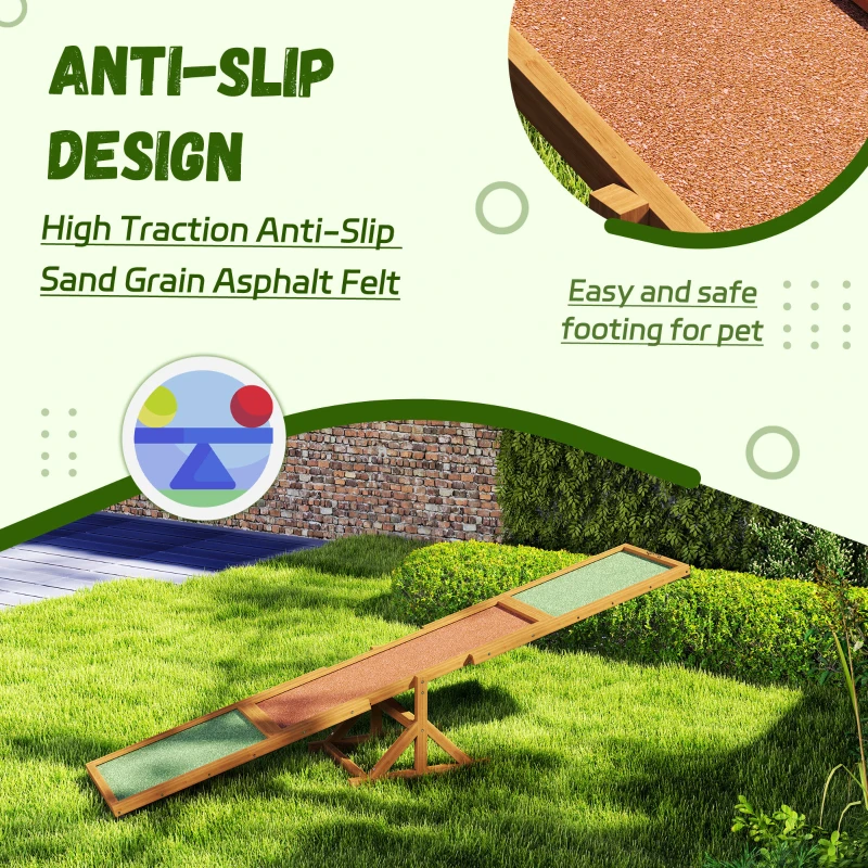 PawHut Wooden Dog Agility Seesaw for Training and Exercise, Weather Resistant, 83" L x 16" W x 14" H, Orange