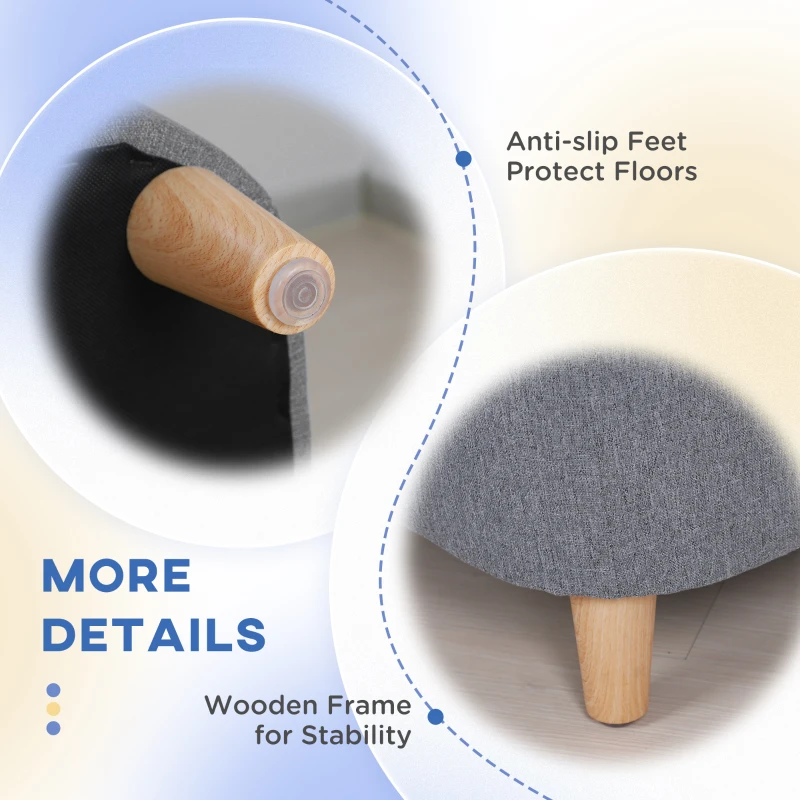 PawHut 38" Dog Sofa for Dogs Up to 55 lbs, Gray