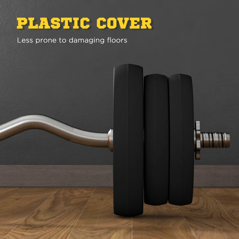 Soozier 50LBS Barbell Weight Set, Adjustable Weights with Curl Bar for Home Gym Women and Men Weight Lifting Training