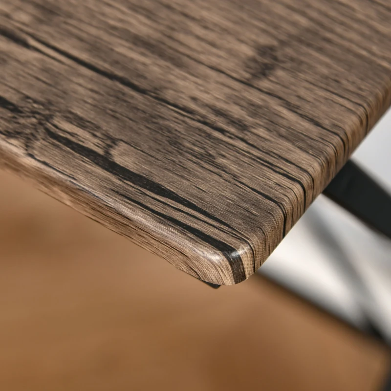 HOMCOM Computer Desk with Storage Shelves, Writing Desk for Home Office, Study Workstation, Brown