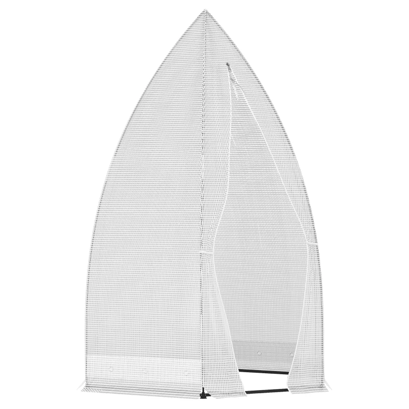 Outsunny 55" x 55" x 71" PE Greenhouse, Portable Tomato Hot House for Plants with Zippered Door for Outdoor Garden, or Patio, White