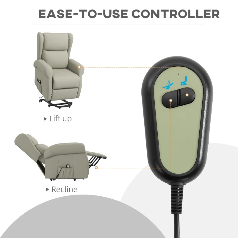 HOMCOM Wingback Lift Chair for Elderly, Power Chair Recliner with Footrest, Remote Control, Side Pockets, Cream White