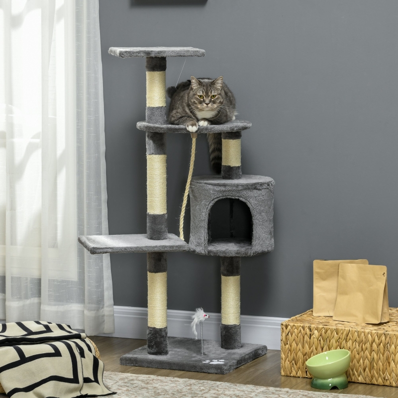 PawHut 44Inch Scratching Cat Tree Multi Level Activity Center