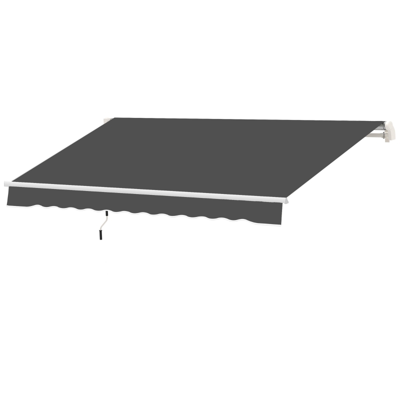 Outsunny 10' x 8' Retractable Awning Fabric Replacement Outdoor Sunshade Canopy Awning Cover, UV Protection, Grey