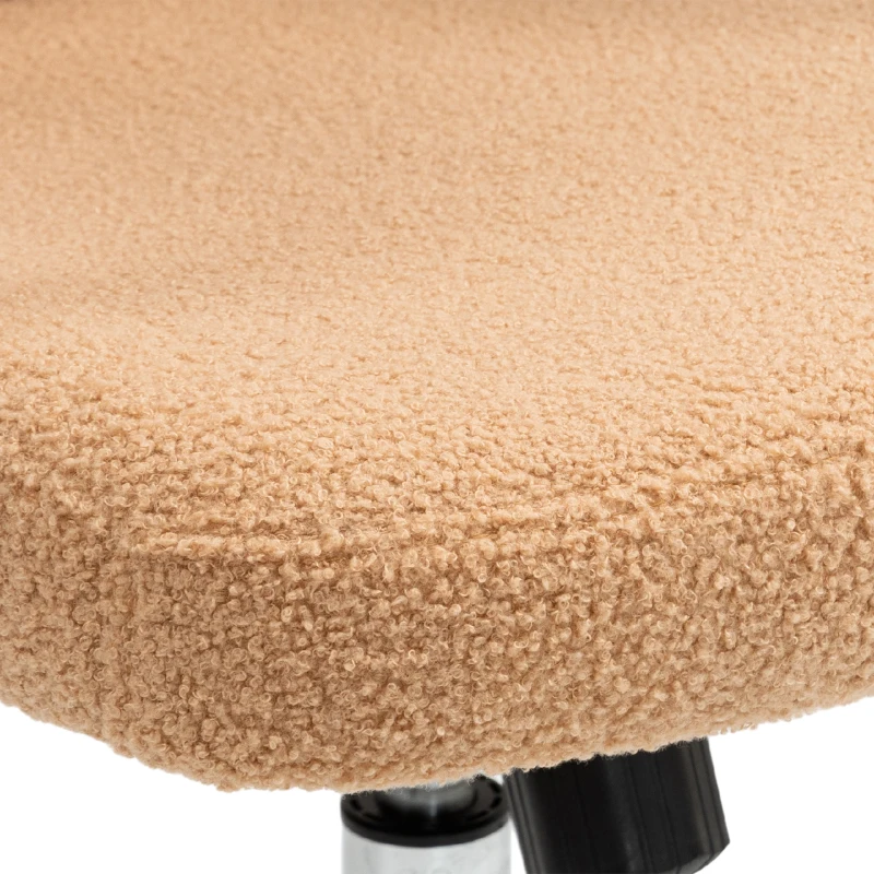 Vinsetto Button Tufted Desk Chair, Home Office Chair with Padded Armrests, Adjustable Height and Swivel Wheels, Khaki