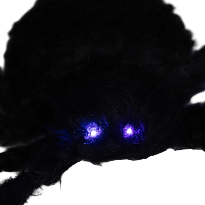 HOMCOM 3.25" Halloween Prop Light-up Oversized Spider, Outdoor Halloween Decoration with Light Up Bendable Legs