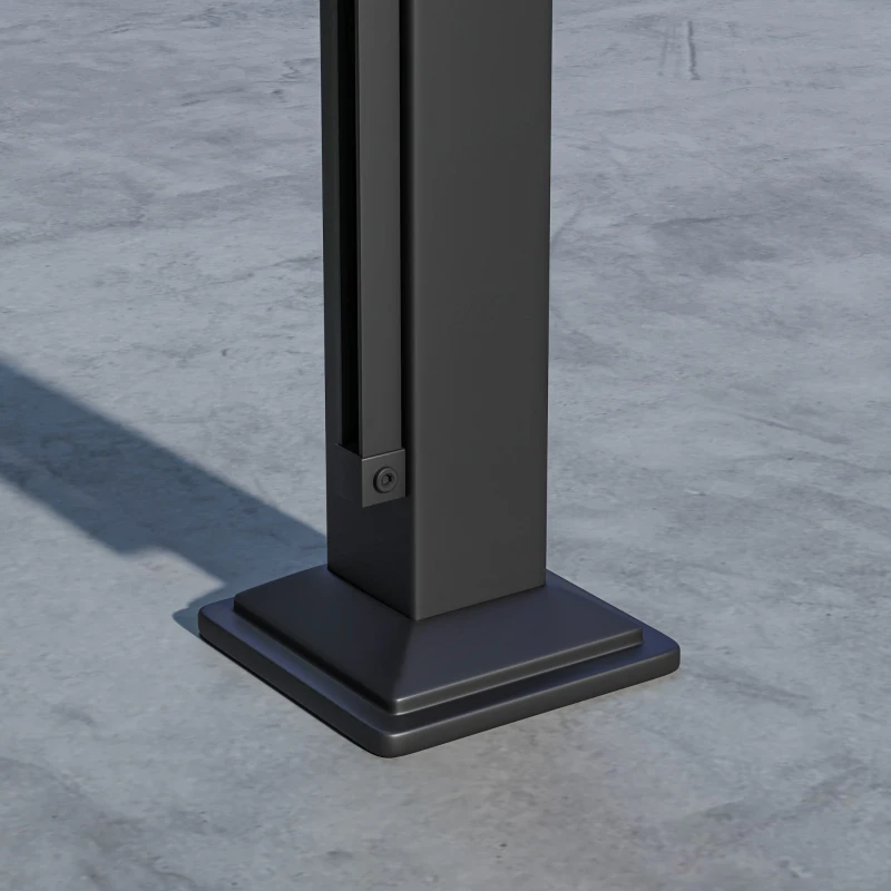 Outsunny 12' x 10' Outdoor Patio Gazebo Pergola with Retractable Canopy Roof, Steel Frame with Stakes, Grey