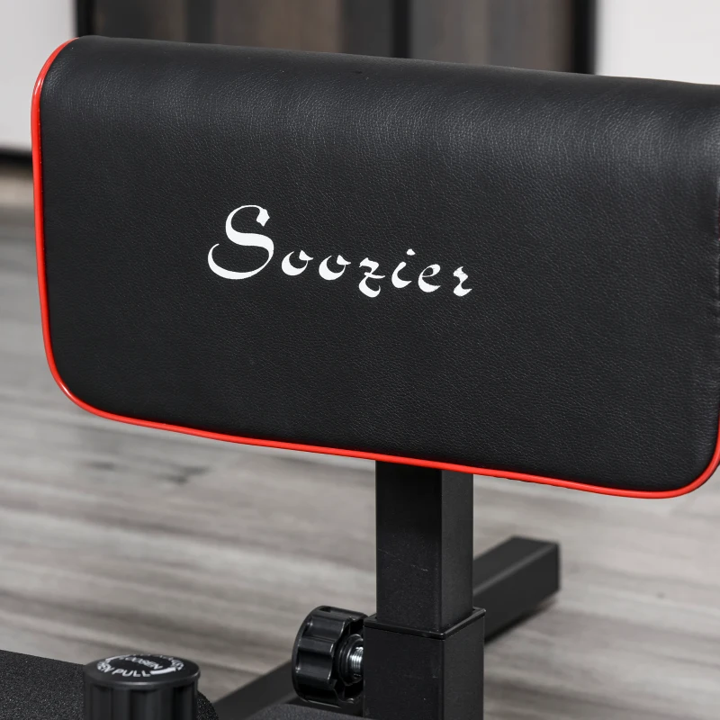Soozier 3 in 1 Padded Push Up Sit Up Squat Machine Home Gym Fitness Equipment, Black