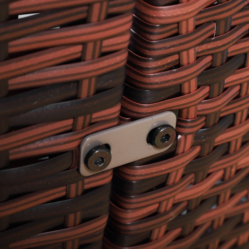 Outsunny 4 Pieces Outdoor Daybed with Retractable Canopy, PE Rattan Wicker Round Sofa Day Bed, Patio Sectional  Conversation Furniture Set with Cushions and Pillows, Light Blue