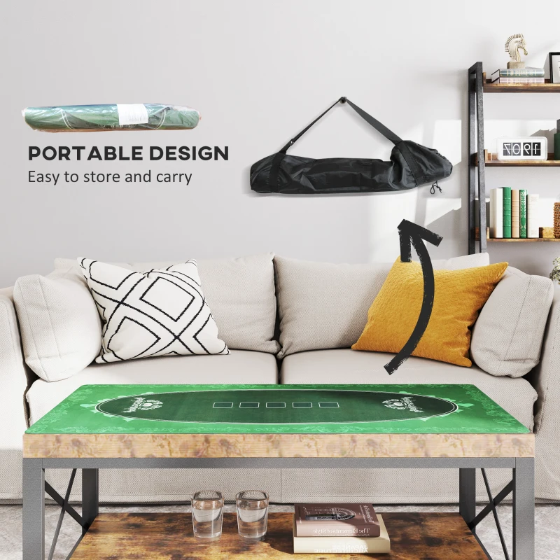 Soozier Poker Table Top Poker Mat for 6 Player, Green