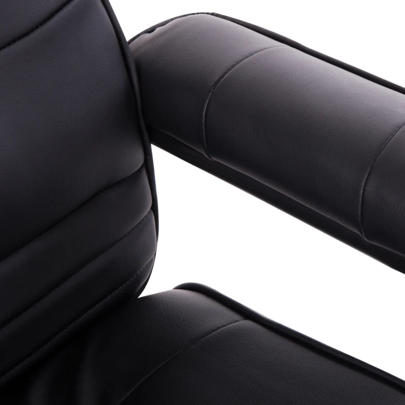 HOMCOM Massaging Faux Leather Recliner Chair and Ottoman Set, Swivel Vibration Massage Lounge Chair with Remote Control for Living Room, Bedroom, or Office, Black