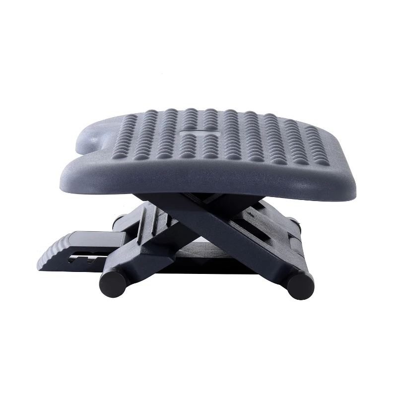 HOMCOM Ergonomic Footrest Adjustable Height and Angle, Home Office Foot Rest Stool with Non-Skid Massage Surface Texture Improves Comfort