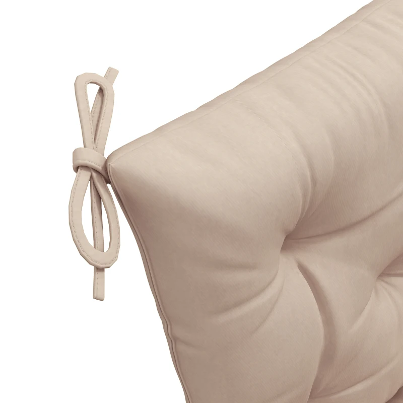 Outsunny 2 Seater Garden Bench Cushion, Soft Thick Outdoor Non-Slip 2 Seater Soft Pad With Backrest for Garden Patio, 47" x 43" x 5", Khaki