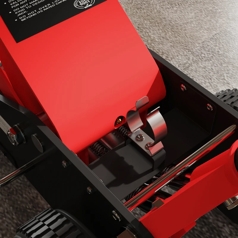 HOMCOM 3 Ton Big Wheel Hydraulic Car Jack Heavy Duty Steel Off-Road Jack with Extra Saddle for Trucks, SUVs, ATVs, Red