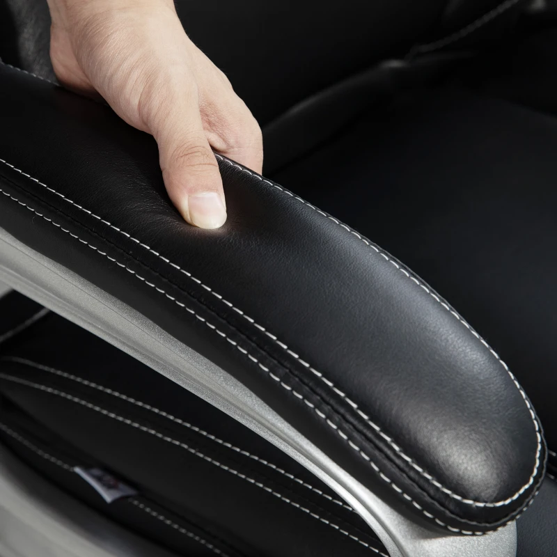 HOMCOM High Back Desk Chair with Swivel Wheels, Executive Office Chair with Cushion & Adjustable Height, Black