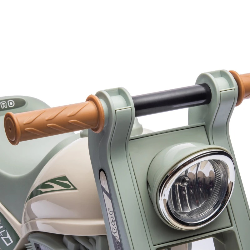 Qaba Foot to Floor Toddler Ride on Toy, Sliding Toddler Car with Music and Bubble, for 2-5 Years Old, Cream White