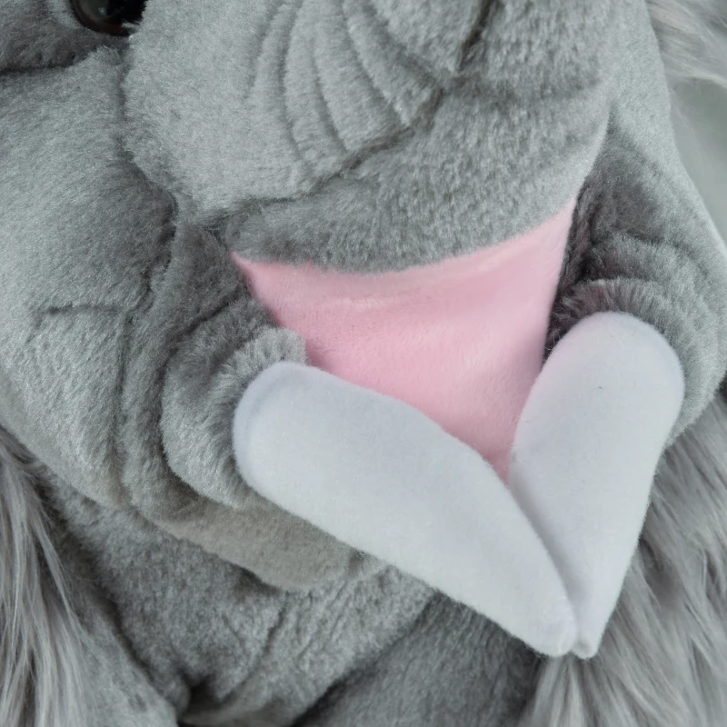 Qaba Kids Ride-On Rocking Horse Toy Mammoth Style Rocker with Fun Music & Soft Plush Fabric for Children 3+ Years