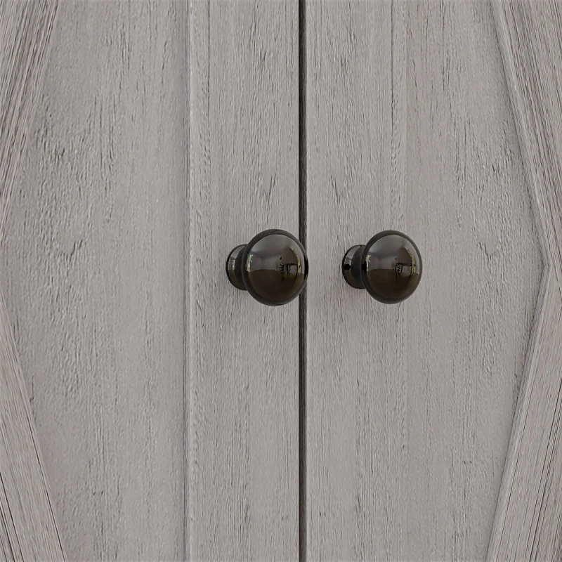 HOMCOM Farmhouse Sideboard Storage Cabinet with Doors and Drawer for Kitchen, Living room, 23.5"x11.75"x34.5", Light Gray