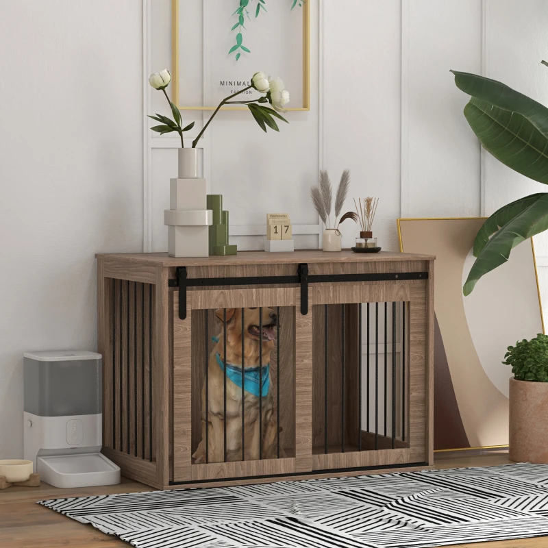 PawHut Dog Crate Furniture for Large Sized Dog, 39" x 23" x 24", Brown