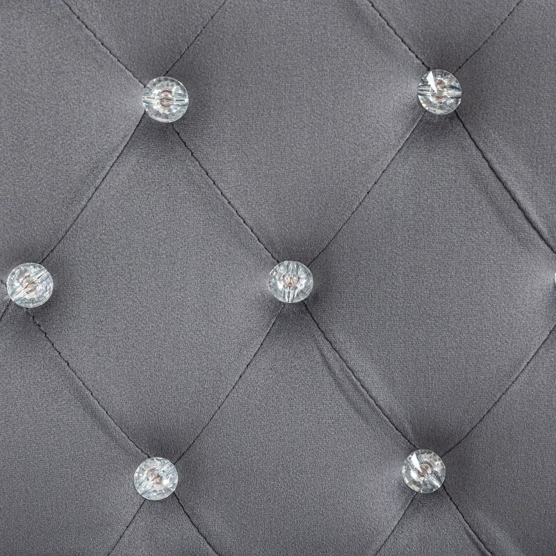 Vinsetto Button Tufted Desk Chair, Home Office Chair with Padded Armrests, Adjustable Height and Swivel Wheels, Dark Gray