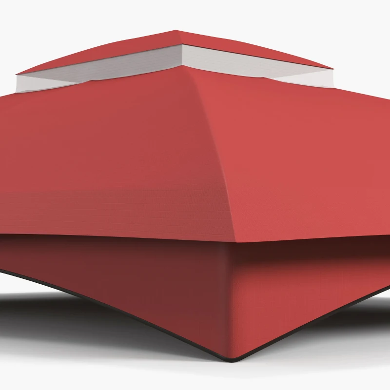 Outsunny 10' x 12' 2-Tier Gazebo Cover, Patio Gazebo Canopy Replacement with Drainage Holes for 84C-210 Series, Wine Red