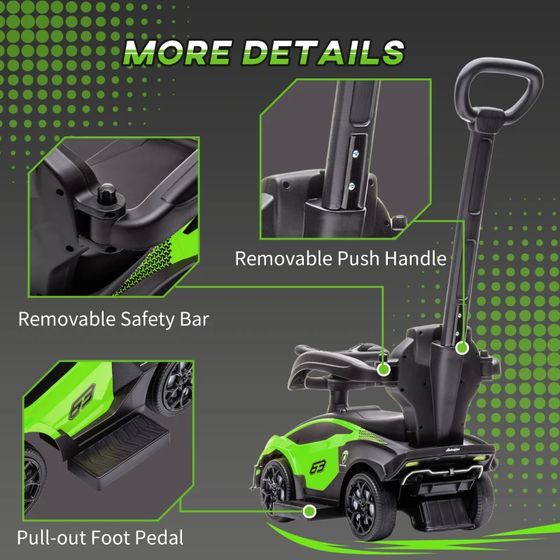 Aosom Toddler Push Car, Lamborghini Stroller Walking Car Age for 1-3, Green