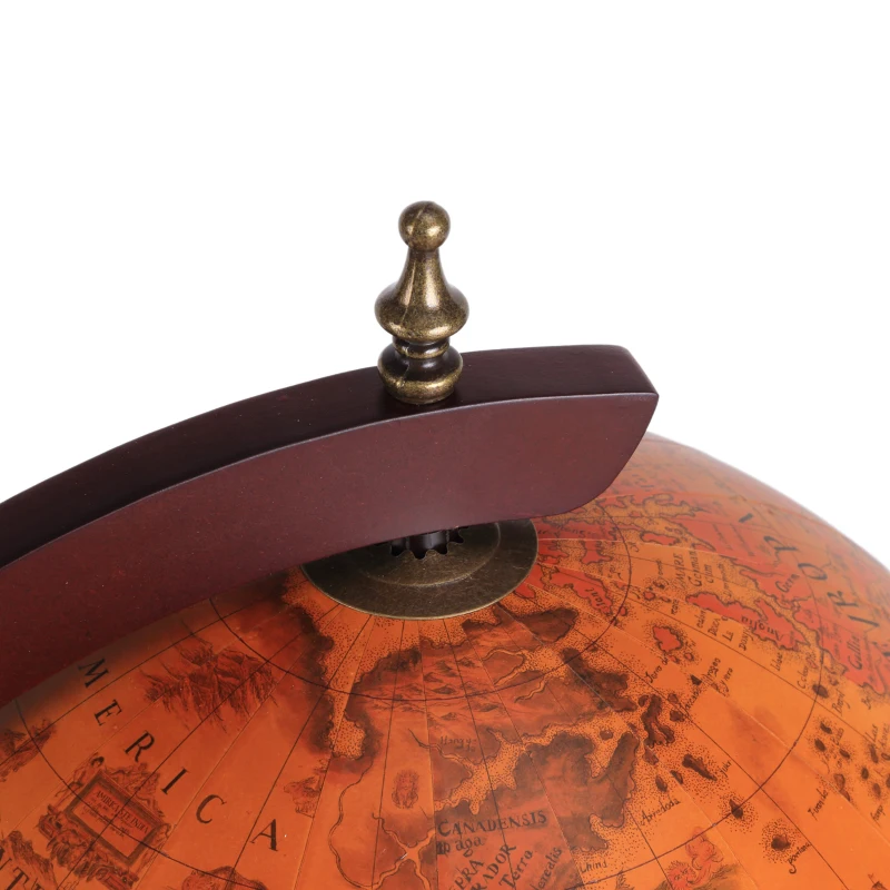 HOMCOM Rolling 18" Globe Bar, Liquor Cabinet with Bottle Shelf Holder Wine Host Trolley with Wheels