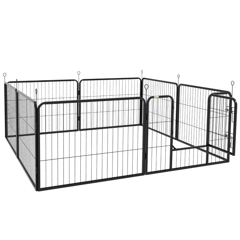 PawHut 8 Panel Heavy Duty Dog Playpen 23.5" Height for Small Medium Dogs