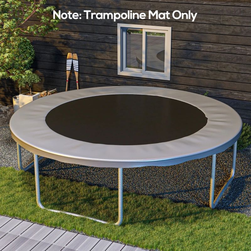 Soozier Trampoline Replacement Mat, Fits 12' Trampoline w/ 72 V-Hooks & 5.5" Springs (Spring & Frame not Included),  Black