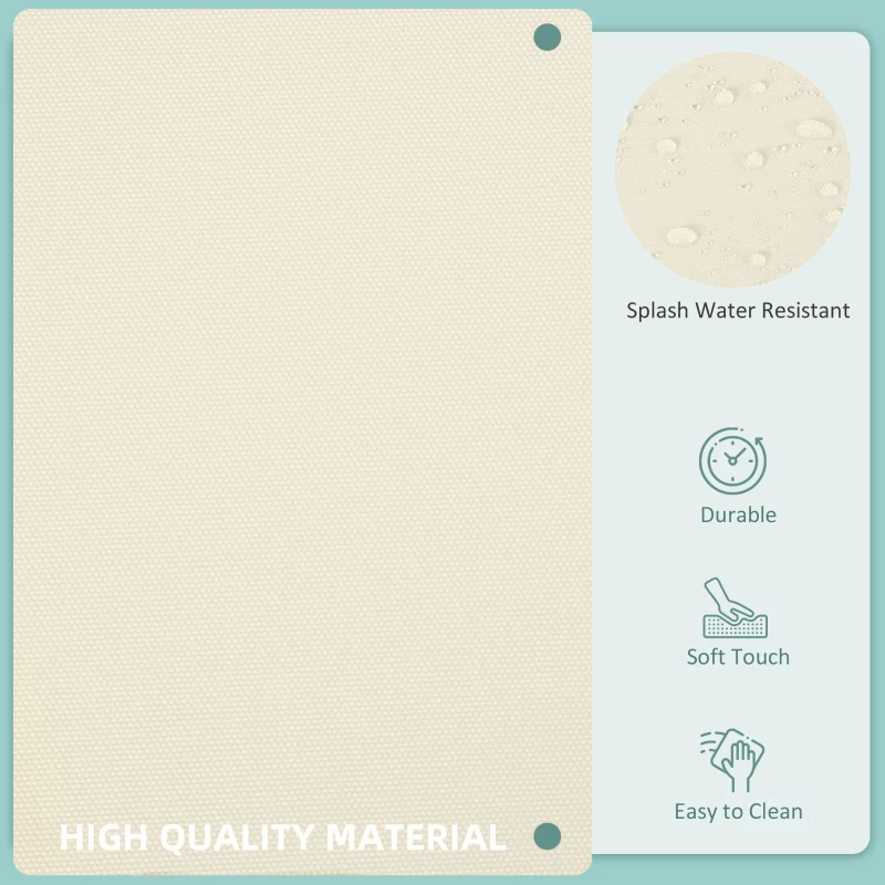 Outsunny Outdoor 14pc Patio Rattan Sofa Set Cushion Polyester Cover Replacement Set - No Cushion Included, Cream White