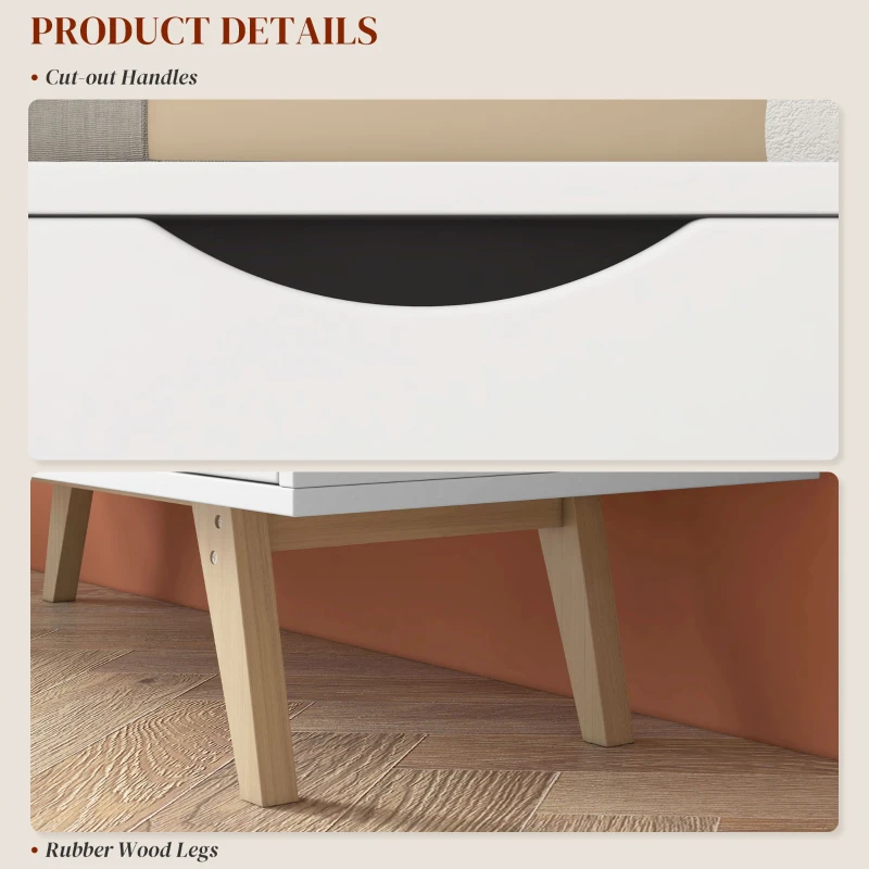 HOMCOM TV Stand with 2 Storage Cabinet Stand for TV's up to 50" for Living Room Office, Storage Entertainment Center, White