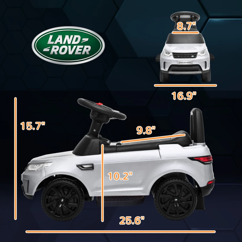 Qaba 2 in 1 Land Rover Licensed 6V Ride on Car Sliding Car Battery Powered Electric Car w/ Headlights Music Horn, White