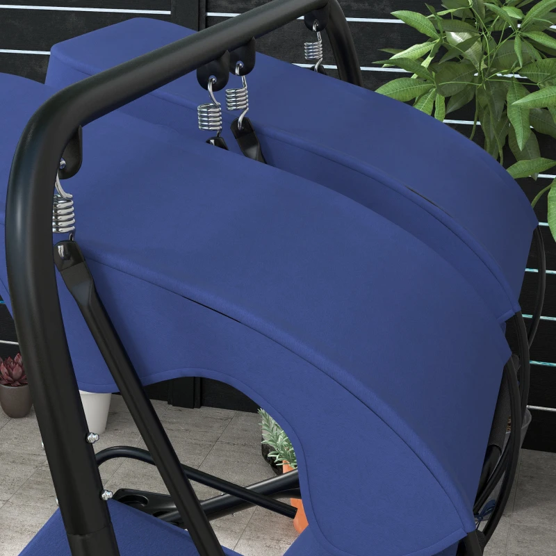 Outsunny 84A-052 Series 2-Seater Swing Canopy Replacement Top Cover, Blue