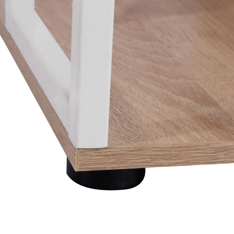 HOMCOM 52" Modern Computer Desk with Storage Shelves and Drawers, Home Office Desk, Study Workstation with CPU Stand, Oak