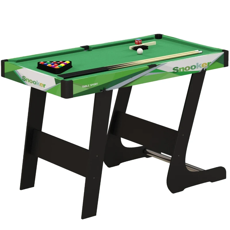 Soozier 41" Mini Pool Table Set Folding Billiard Table with 2 Cues, 16 Balls, Chalk, Triangle, Brush, Green