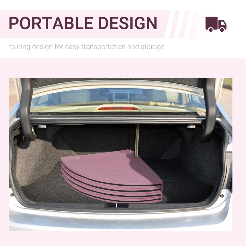 Soozier Pole Dance Mat, 2"T x 5'W Folding Pole Crash Mat for Home, Lightweight and Foldable, Pink