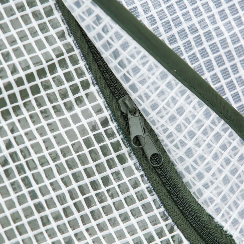 Outsunny Pop Up Greenhouse Mini Warm House Sunshine Room with Roll-Up Doors and Portable Zipper Bag for Plants Outdoor, 95" x 47" x 30"