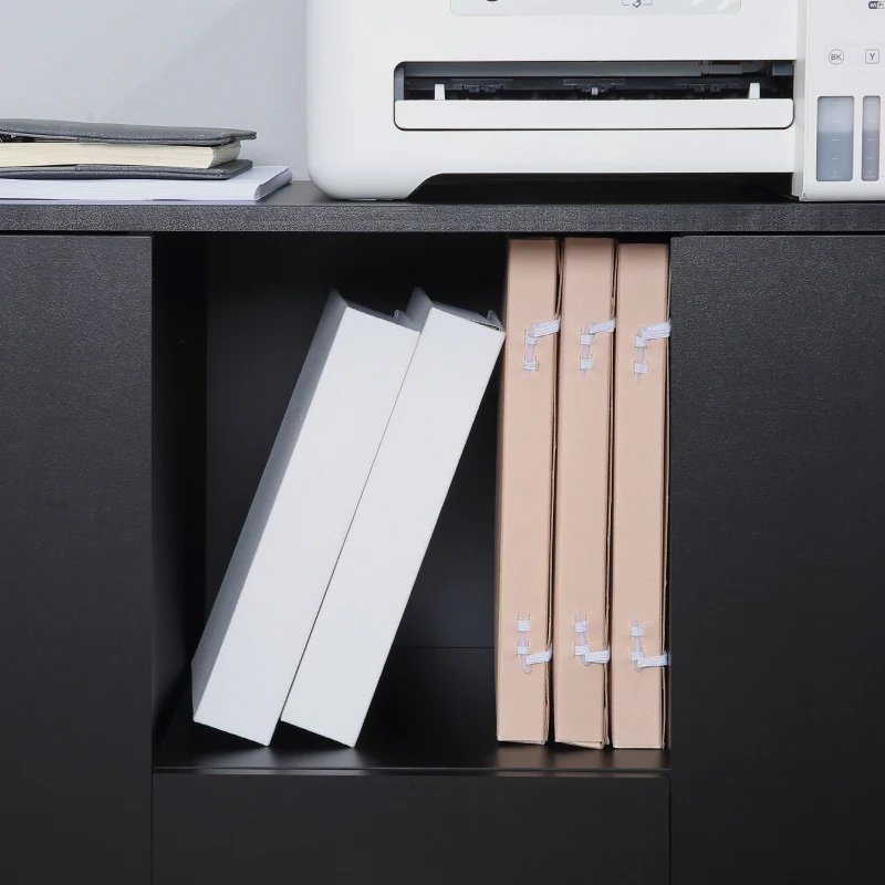 Vinsetto Multifunction Office Filing Cabinet Printer Stand with 2 Drawers, 2 Shelves, & Smooth Counter Surface, Black