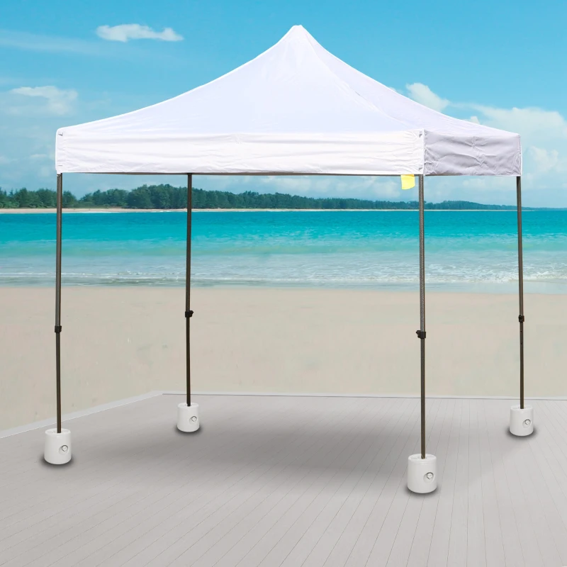 Outsunny 4pcs Outdoor Canopy Tent Leg Weight Base Plate Anchors Marquee Water Sand Filled Plastic White