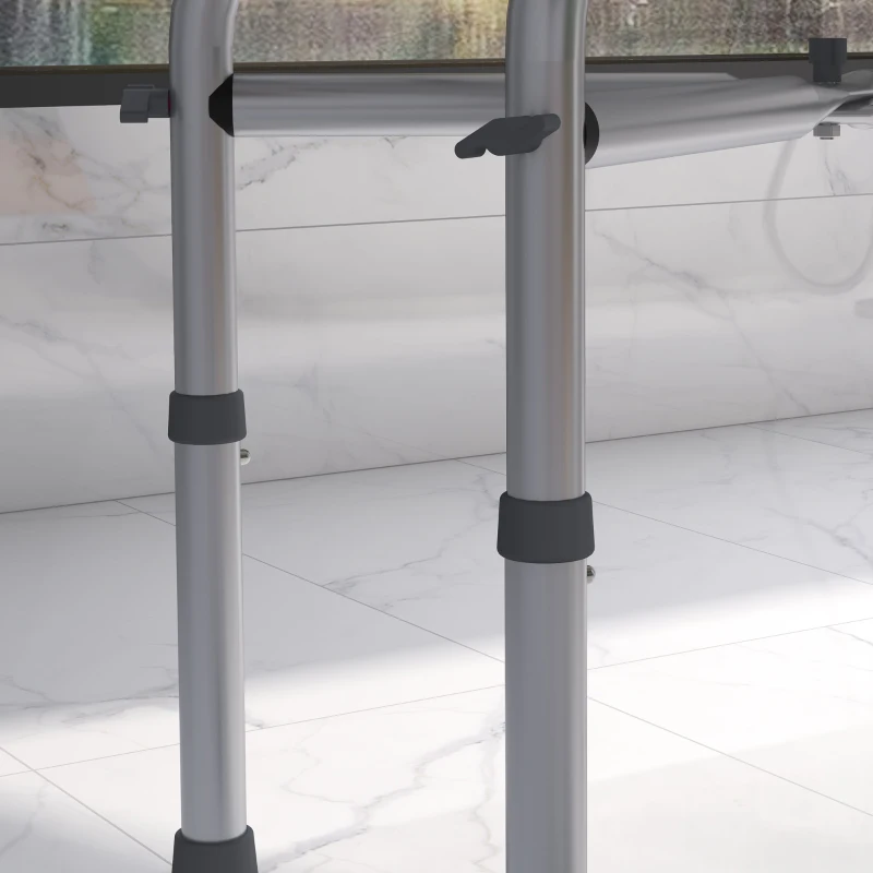 HOMCOM Shower Chair for Inside Shower, Shower Stool with Removable Padded Cushion, Suction Cup Feet for Tub and Bathroom, Bath Chair for Elderly, Tool-Free Assembly, 330lbs